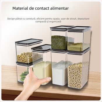 Cutie de depozitare sigilată din plastic, pătrată, stil coreean, 800–1000 ml