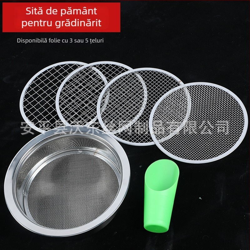 Sita de grădină cu plasă interschimbabilă 1/3/6/9/12 mm, din plastic, pentru compost, nisip, pietre și filtrarea impurităților