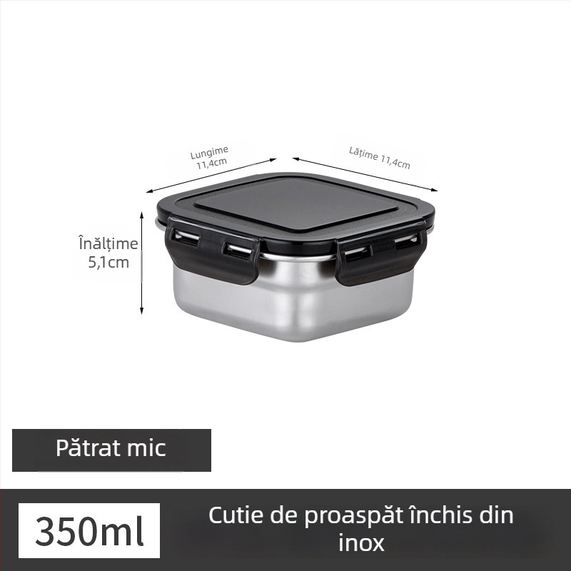 Cutie pentru prânz din oțel inoxidabil, izolaată, dreptunghiulară, etanșă cu capac, de calitate alimentară