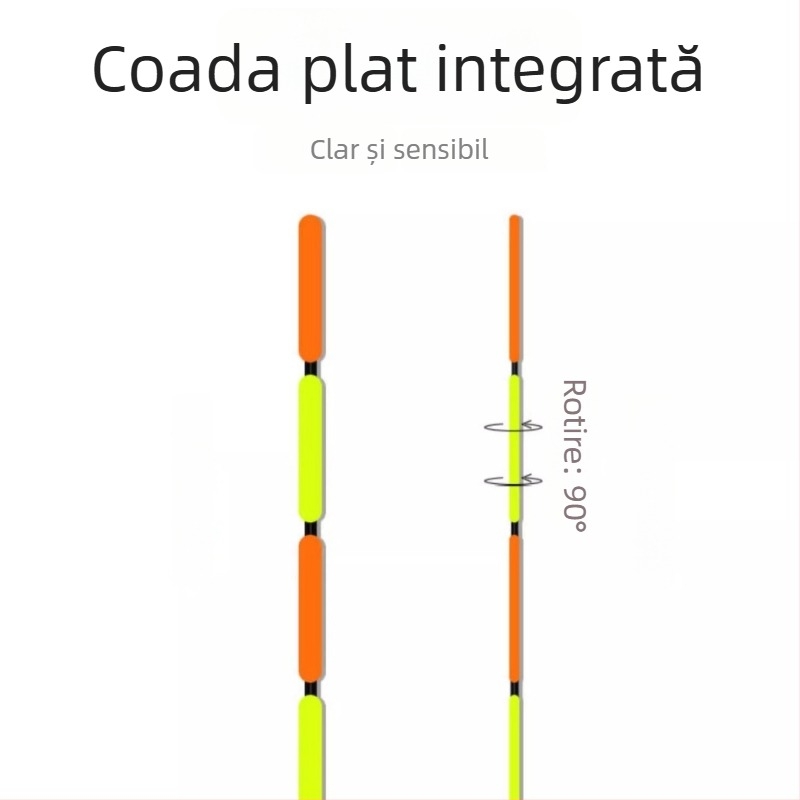 Plută de pescuit Nano cu coadă plată integrată, seria SW, sensibilitate înaltă pentru crap și caras