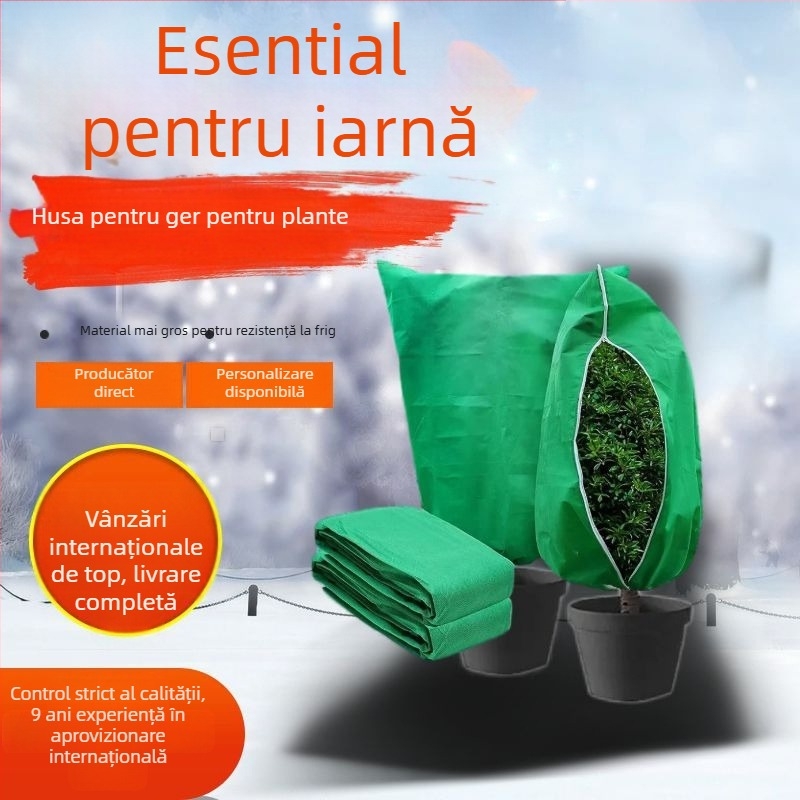 Sac de Protecție pentru Plante - Material Nețesut, Cu Șnur și Fermoar, Protecție de Iarnă Împotriva Frigului (Cyfdz-168)