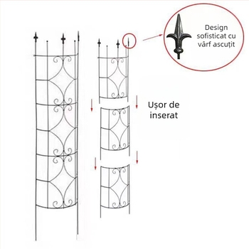 Cadru metalic pentru plante, cu coloană pentru lampă și acoperire a conductei de scurgere — suport decorativ pentru flori
