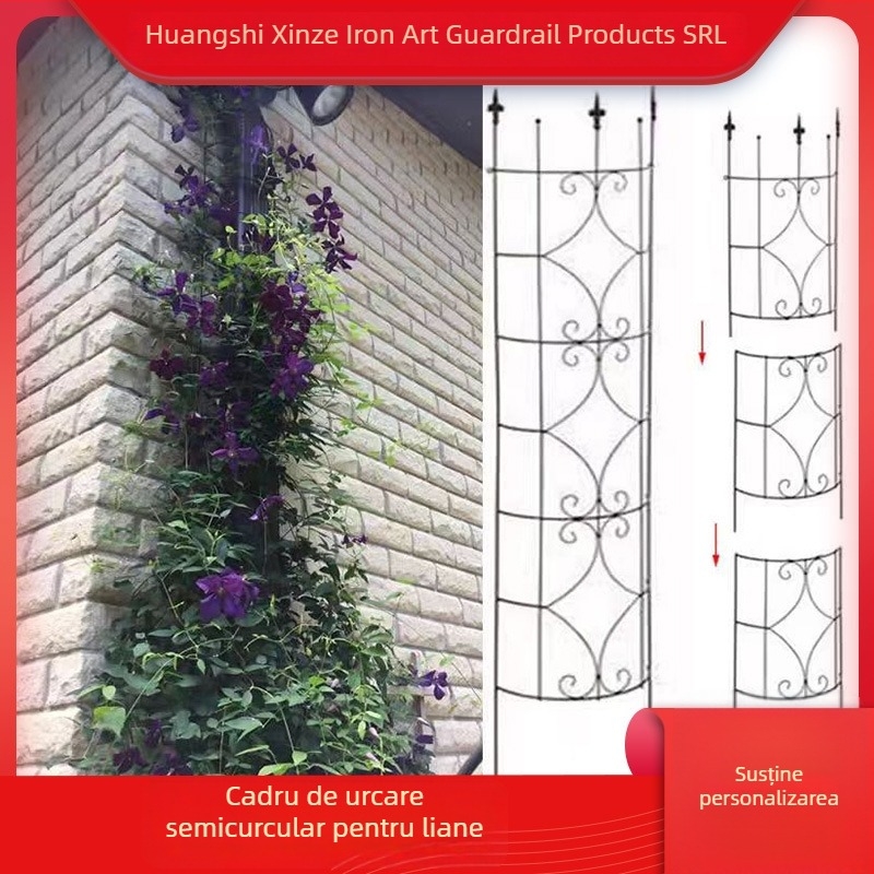 Cadru metalic pentru plante, cu coloană pentru lampă și acoperire a conductei de scurgere — suport decorativ pentru flori