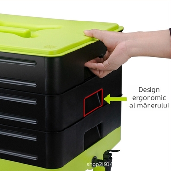 Topxian Cutie de Compost PP, Set de Grădinărit pentru Acasă, cu Sfoară, Pentru Compostare