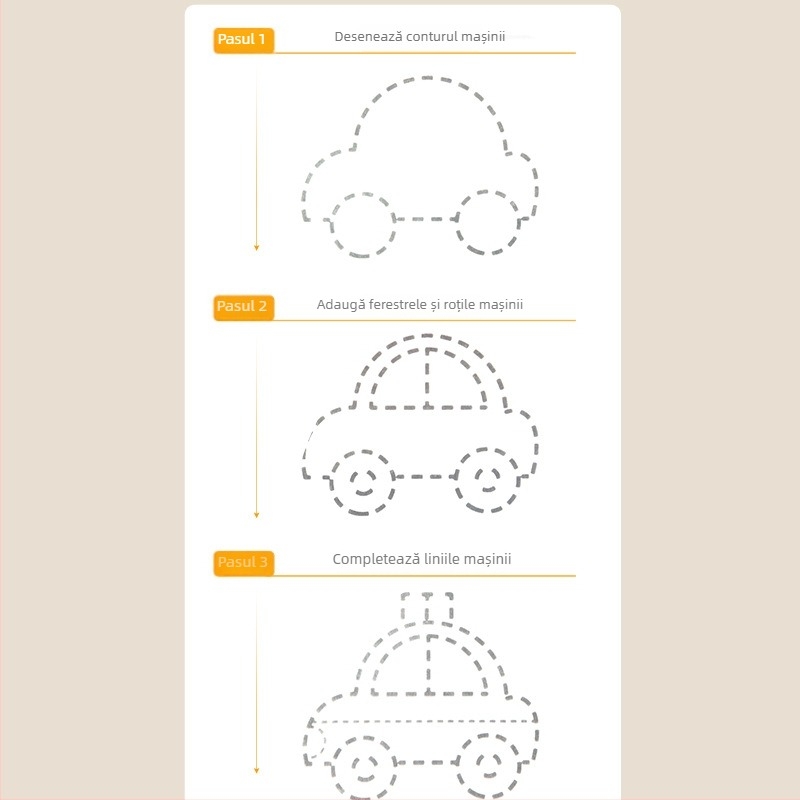 Carte de antrenament pentru controlul ținerii pixului pentru copii — desen cu simetrie, hârtie, educație timpurie, concentrare