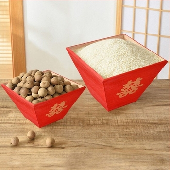 Recipient pentru orez din lemn masiv – rezistent la umezeală, controlul dăunătorilor; Material: lemn; Capacitate sub 4L; Stil: stil chinez nou