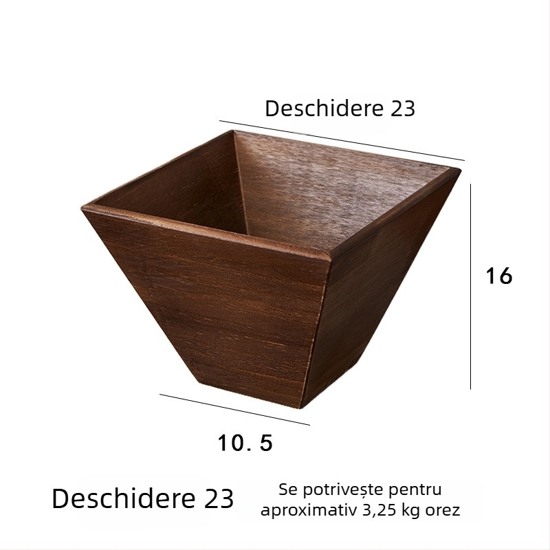 Recipient pentru orez din lemn masiv – rezistent la umezeală, controlul dăunătorilor; Material: lemn; Capacitate sub 4L; Stil: stil chinez nou