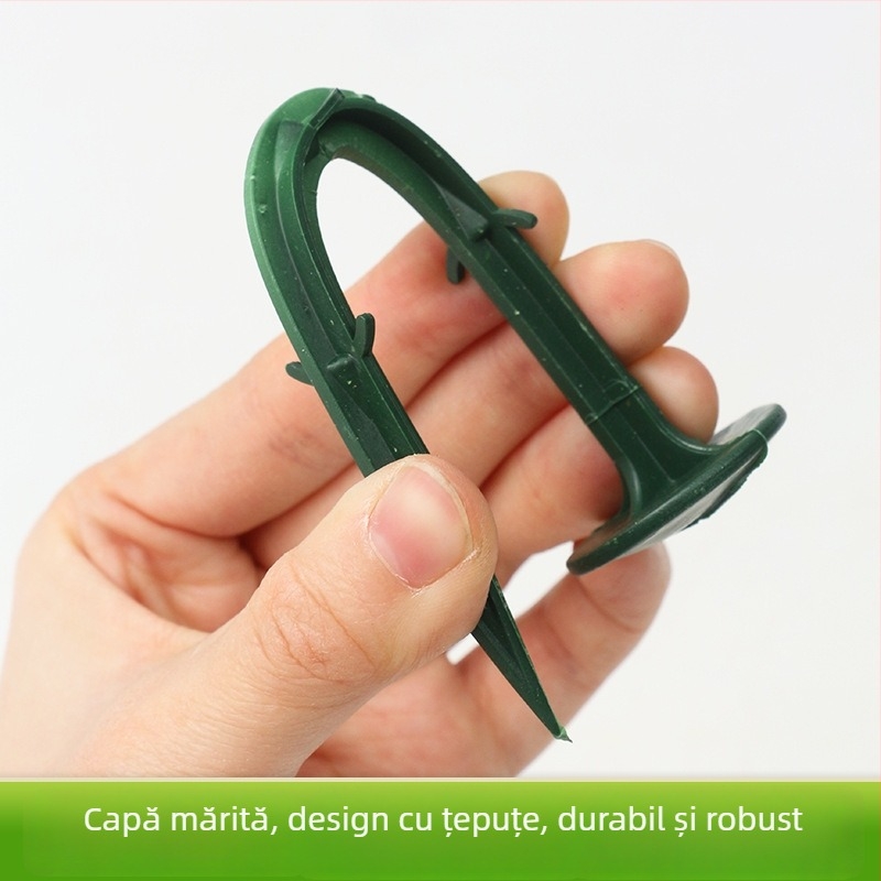 Cuie de plastic pentru fixarea foliei și a barierei împotriva buruienilor în grădini și sere
