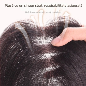 Topper de păr pentru creșterea volumului, țesut manual complet, păr natural, modelul A9001, pentru femei, poate fi vopsit și tratat cu perm, Yu Chen