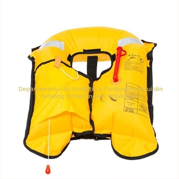 Vestă de salvare gonflabilă pentru apă, design guler-vest, pentru adulți, plutabilitate ridicată