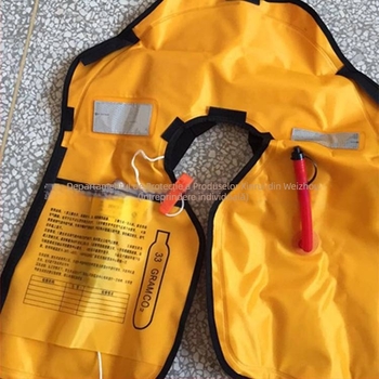 Vestă de salvare gonflabilă pentru apă, design guler-vest, pentru adulți, plutabilitate ridicată