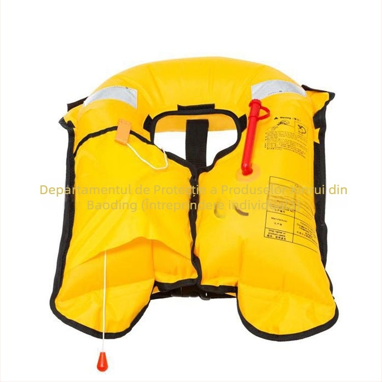 Vestă de salvare gonflabilă pentru apă, design guler-vest, pentru adulți, plutabilitate ridicată