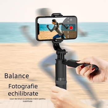 L05 Selfie Stick Tripod cu Stabilizare Antișoc, telecomandă Bluetooth inclusă, ABS+aliaj de aluminiu