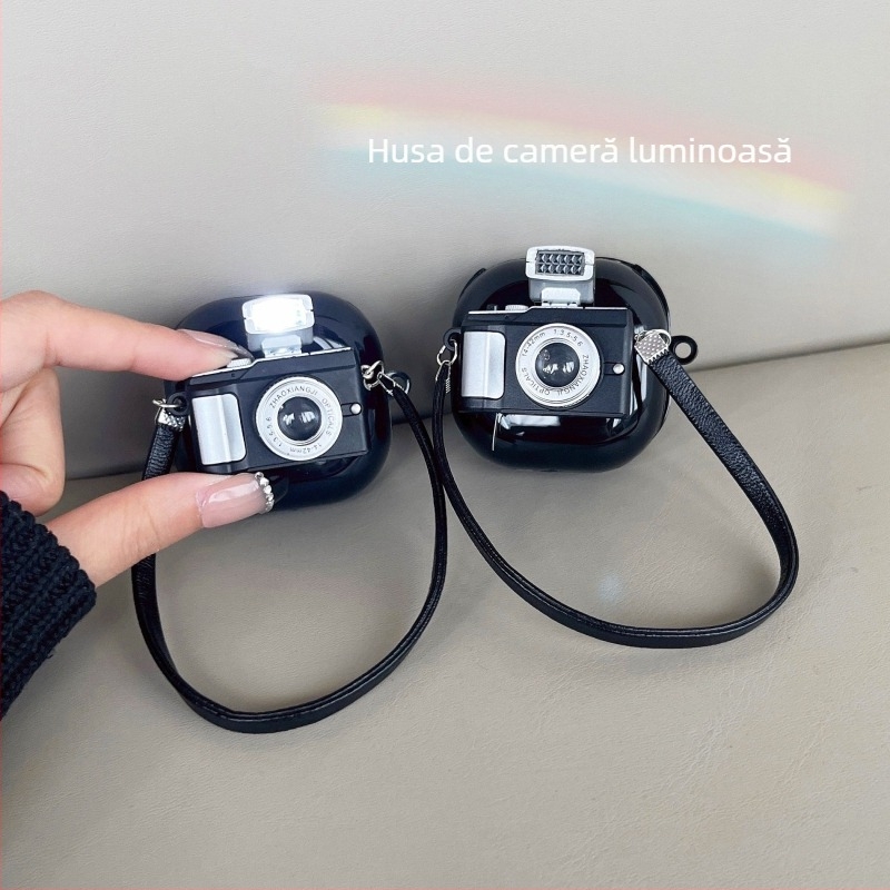 Husă de protecție pentru Samsung Buds Pro / Galaxy Buds Live 2 – stil Cartoon Cameră, material PC/TPU, adeziv, personalizare disponibilă