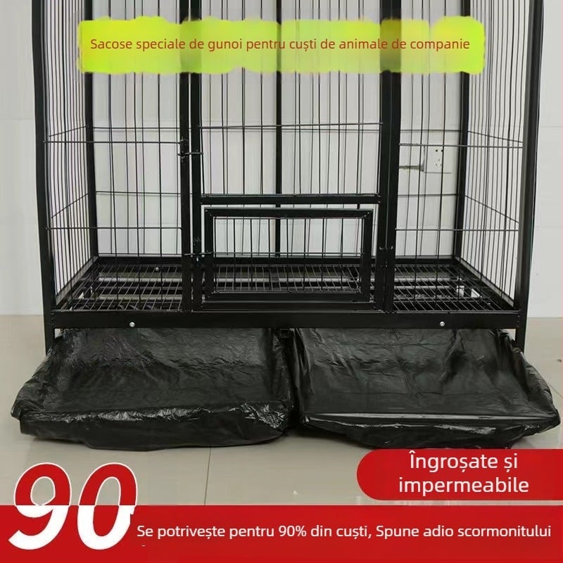 Geantă de curățare a cuștilor pentru animale de companie, folie din plastic îngroșată, pungă pre-tăiată, pentru cuști de papagali, iepuri, fazani și câini