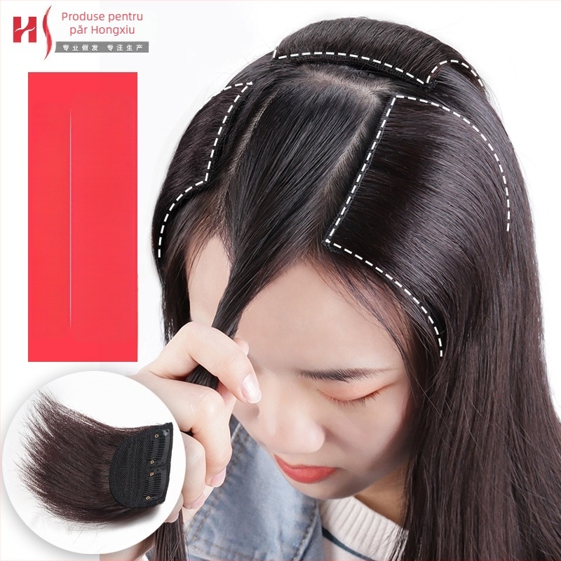 Piesă pentru perucă cu păr sintetic, efect de lungire, rădăcină invizibilă, puf pe ambele părți, păr drept. Modele: DFP-A / DFP-B / DFP-C; Material păr: sârmă rezistentă la temperatură; Nu este recomandat pentru vopsire cu temperaturi înalte; Etichetă priv