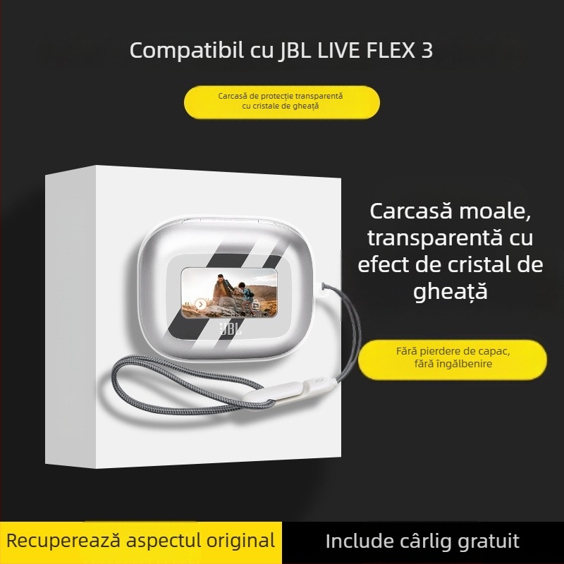 Carcasă transparentă de protecție pentru JBL LIVE BEAM3 și JBL buds3 — design universal, TPU material, turnare prin injecție, compatibilă cu alte modele, suport pentru personalizare