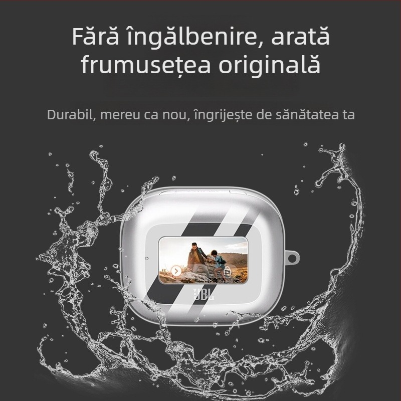 Carcasă transparentă de protecție pentru JBL LIVE BEAM3 și JBL buds3 — design universal, TPU material, turnare prin injecție, compatibilă cu alte modele, suport pentru personalizare