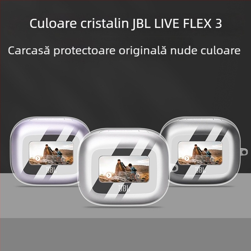 Carcasă transparentă de protecție pentru JBL LIVE BEAM3 și JBL buds3 — design universal, TPU material, turnare prin injecție, compatibilă cu alte modele, suport pentru personalizare