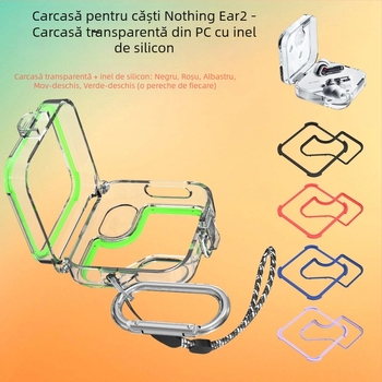 Carcasă de protecție Nothing Ear 2 — carcasă PC transparentă cu decupaje, rezistentă la căderi, fabricată prin injecție