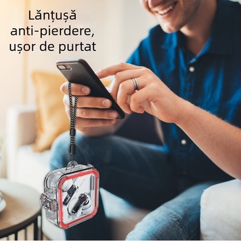 Carcasă de protecție Nothing Ear 2 — carcasă PC transparentă cu decupaje, rezistentă la căderi, fabricată prin injecție