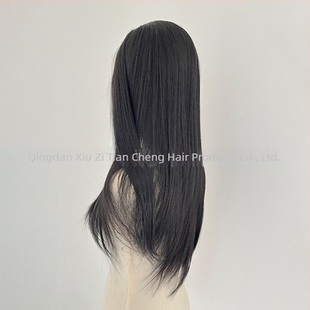 Perucă cosplay cu dantelă, croșetată parțial manual, păr lung drept, fibre rezistente la temperaturi înalte, potrivită pentru Hanfu