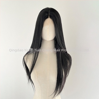 Perucă cosplay cu dantelă, croșetată parțial manual, păr lung drept, fibre rezistente la temperaturi înalte, potrivită pentru Hanfu