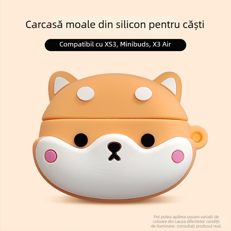 Husă din silicon pentru căști wireless, design desen animat, turnare prin injecție, compatibilă cu mai multe modele – Nanwanghuai
