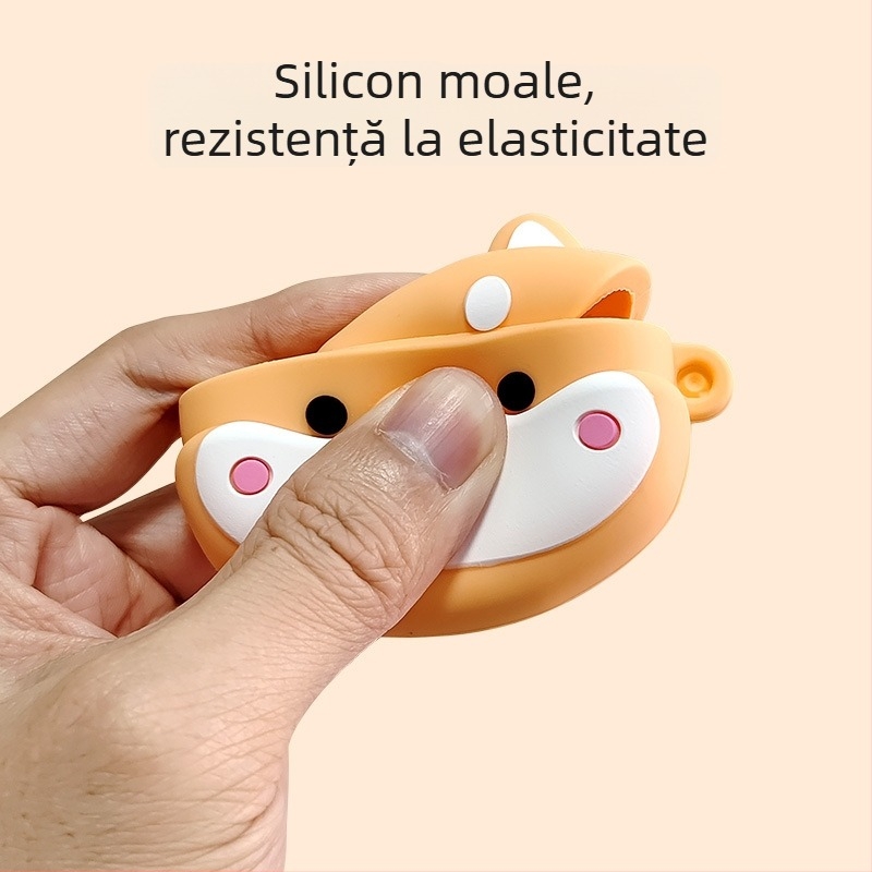 Husă din silicon pentru căști wireless, design desen animat, turnare prin injecție, compatibilă cu mai multe modele – Nanwanghuai