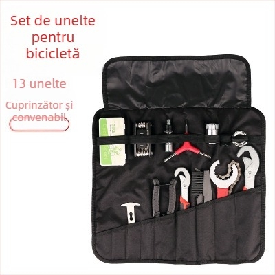 Kit de unelte pentru bicicletă cu instrumente de reparație, cheie, pompă pentru bicicletă de munte și accesorii