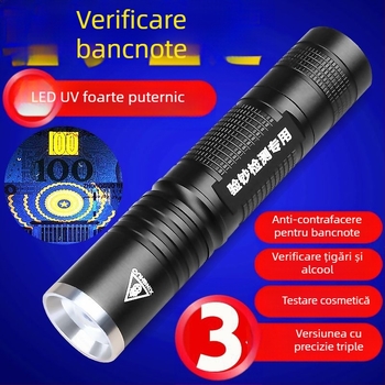 Lampă detector de valută – Verificator mini cu laser, alimentat cu baterii, Carcasă din plastic, Identificare