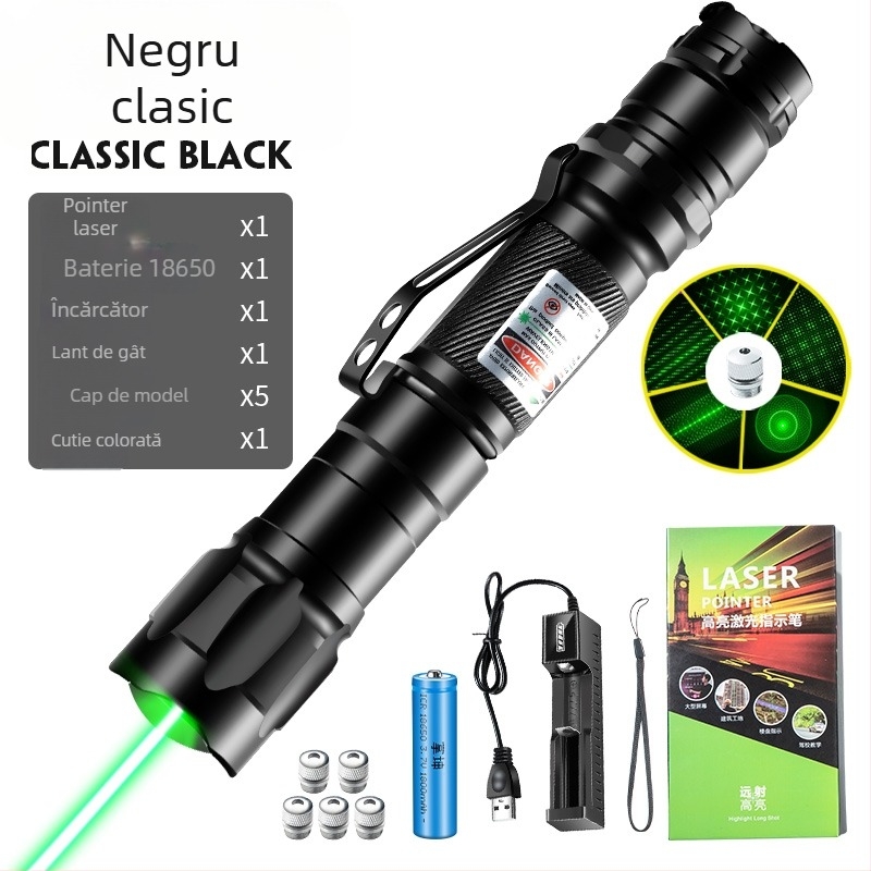 Pointer laser cu clips pentru pix, laser puternic cu efect cer înstelat, rază lungă