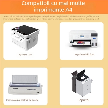 Hârtie autoadezivă pentru imprimare, destinat publicității, aderență înaltă, imprimare prin transfer termic, adeziv cu topire la cald, substrat
