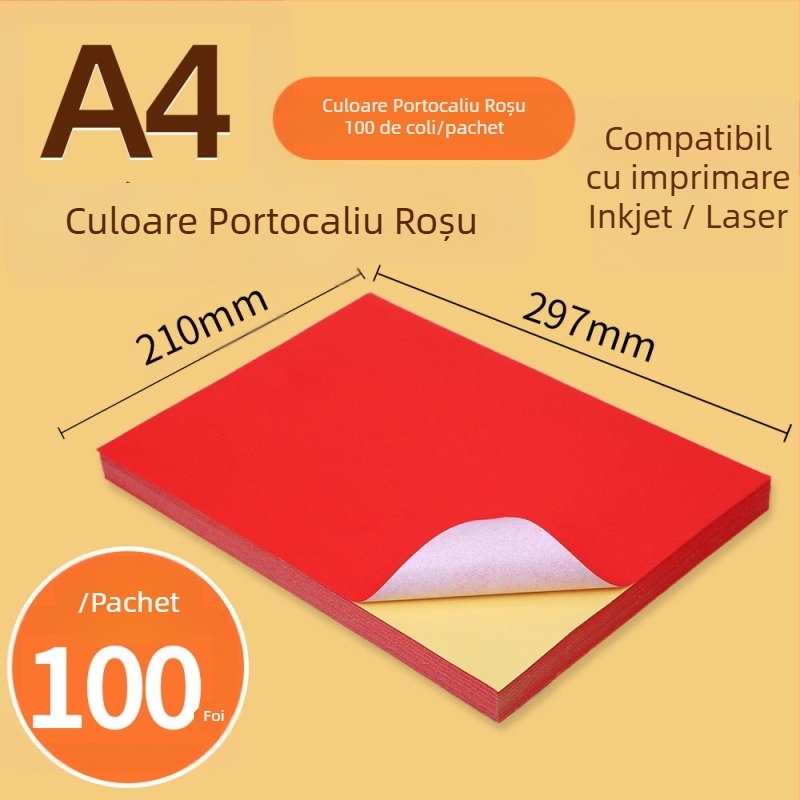 Hârtie autoadezivă pentru imprimare, destinat publicității, aderență înaltă, imprimare prin transfer termic, adeziv cu topire la cald, substrat