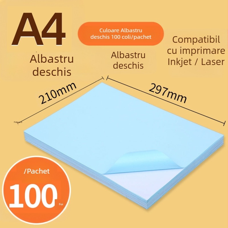 Hârtie autoadezivă pentru imprimare, destinat publicității, aderență înaltă, imprimare prin transfer termic, adeziv cu topire la cald, substrat