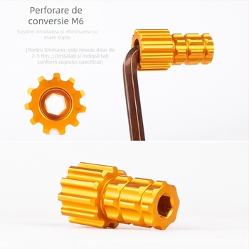 AXI unealtă din aluminiu pentru montajul și demontajul ansamblului integrat al pedalelor în Bottom Bracket, șurub Plum Blossom, personalizabil