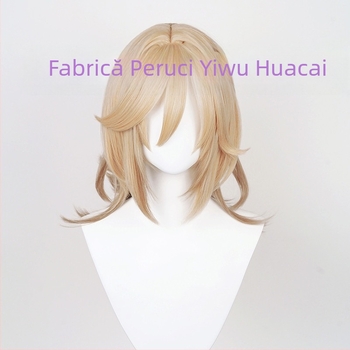 Perucă cosplay Genshin Impact Kavi, păr scurt, fibre rezistente la temperatură, poate fi vopsită