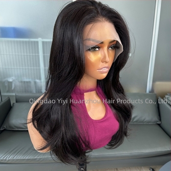 Perucă buclată lungă în stil coreean, cu dantelă frontală 13x4, țesătură manuală, mătase japoneză, rezistentă la temperaturi înalte, poate fi vopsită și tratată termic