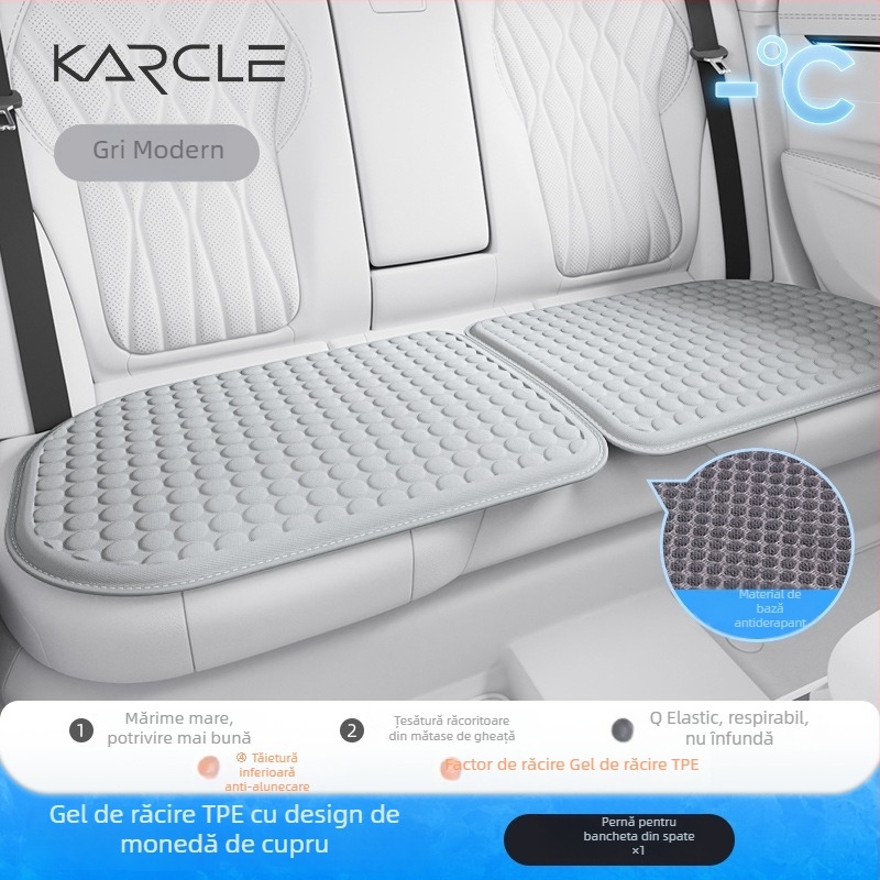 Perne de șezut auto pentru vară, gel de răcire cu silicon ice-silk, ventilate și respirabile
