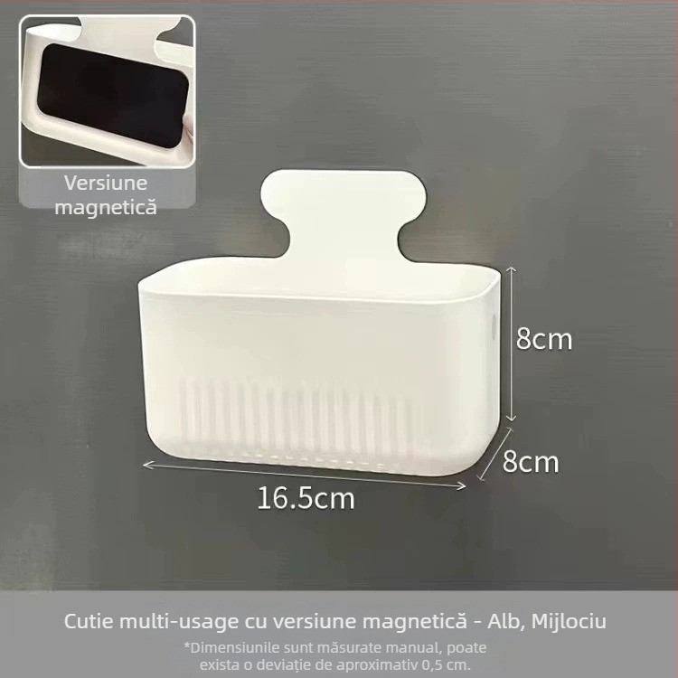 Cutie de depozitare montată pe perete, plastic, model A0695, Nachu, funcție sortare, fără capac