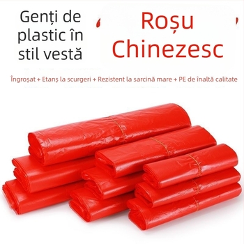 Sac de gunoi, PE material, de unică folosință, stil vestă, pentru uz casnic