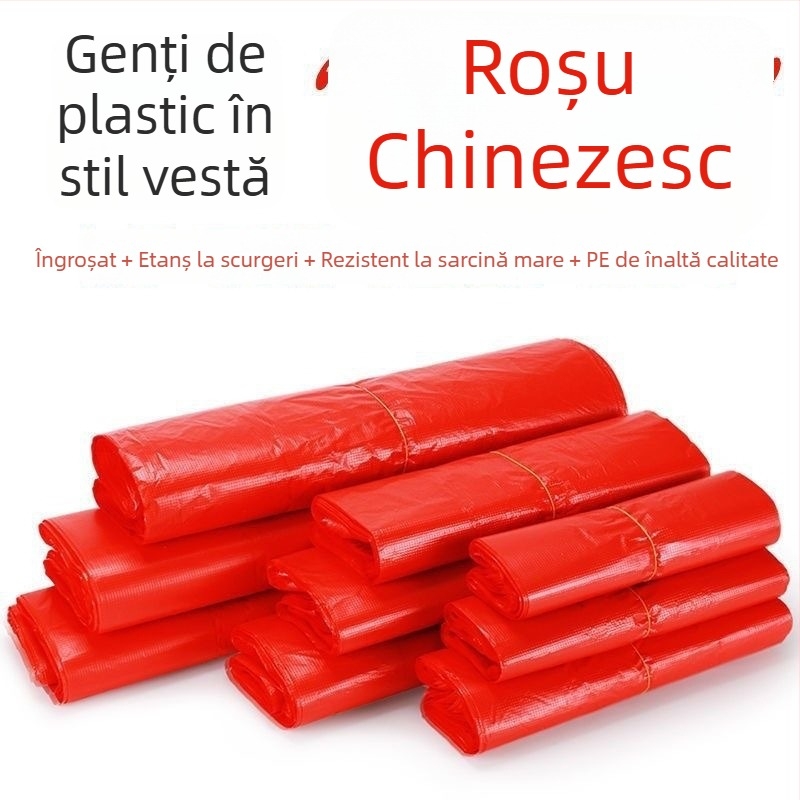 Sac de gunoi, PE material, de unică folosință, stil vestă, pentru uz casnic