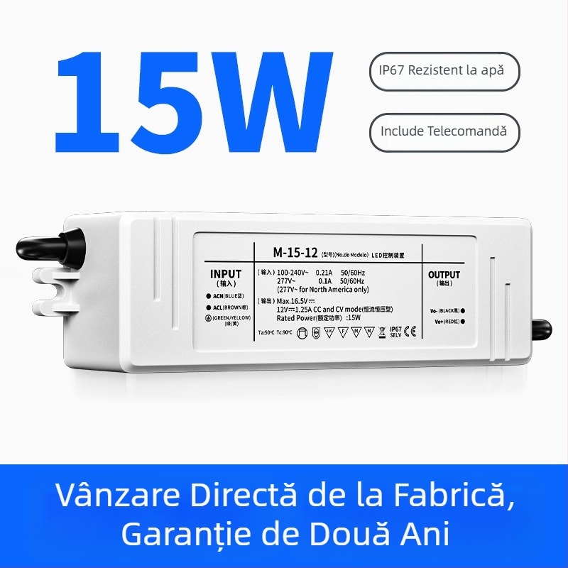 Sursă de alimentare LED pentru projector cu curent și tensiune constante, IP67 rezistent la apă, seria Waterproof, sursă de alimentare cu comutare, greutate 0.225 kg