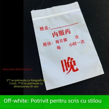 Pungi sigilante pentru medicamente, capsule, de unică folosință, scriibile, lungime sigiliu 1 cm, material: material nou