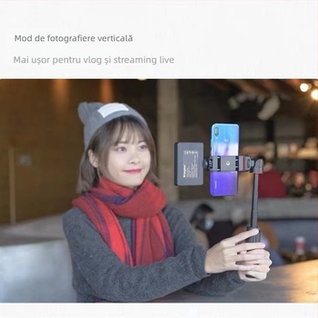 SR2 Trepied Manual cu Bară Lungă pentru Smartphone-uri și Camere Fără Oglindă, Carcasă din Aluminiu, Compatibilitate Universală, Fără Telecomandă, Fără Bluetooth, Fără Iluminare Auxiliară, Fără Stabilizare