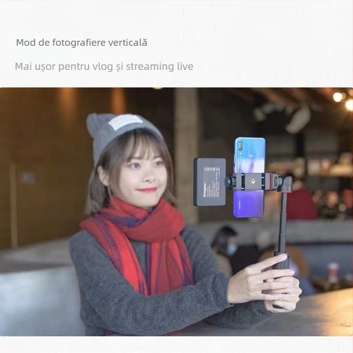 SR2 Trepied Manual cu Bară Lungă pentru Smartphone-uri și Camere Fără Oglindă, Carcasă din Aluminiu, Compatibilitate Universală, Fără Telecomandă, Fără Bluetooth, Fără Iluminare Auxiliară, Fără Stabilizare