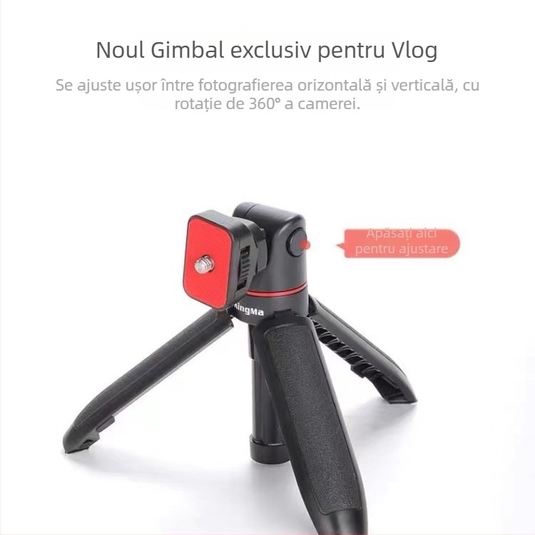 SR2 Trepied Manual cu Bară Lungă pentru Smartphone-uri și Camere Fără Oglindă, Carcasă din Aluminiu, Compatibilitate Universală, Fără Telecomandă, Fără Bluetooth, Fără Iluminare Auxiliară, Fără Stabilizare