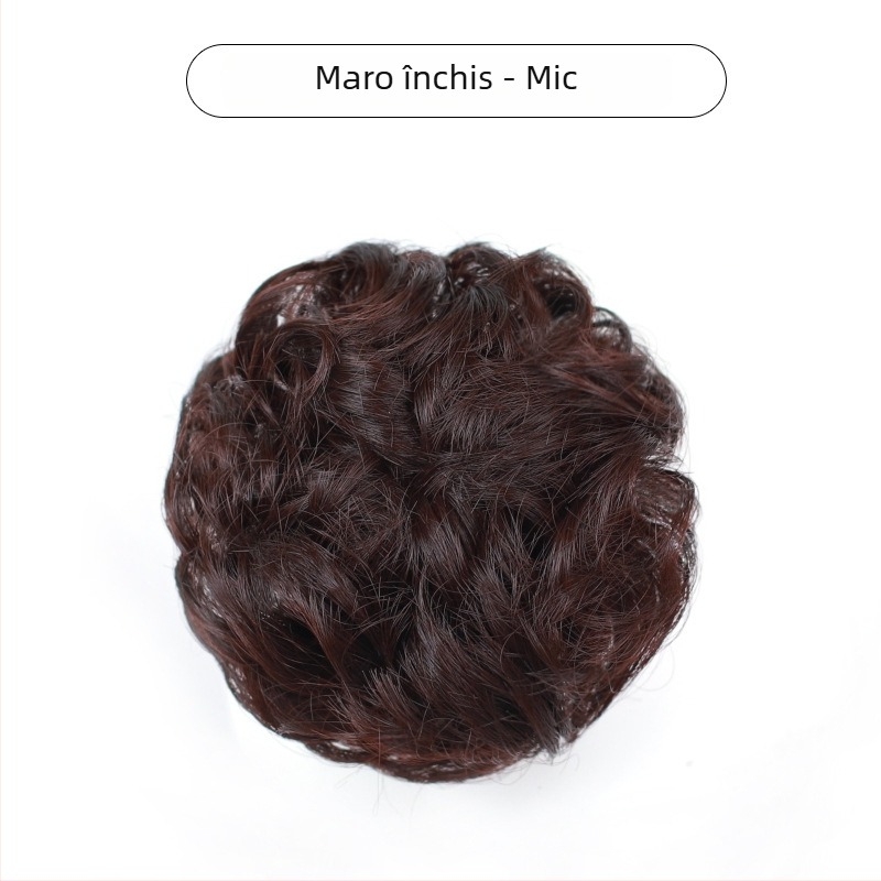 Perucă naturală scurtă cu bucle, fibre termorezistente, model bucle, breton drept sau înclinant, vopsirea nu este recomandată