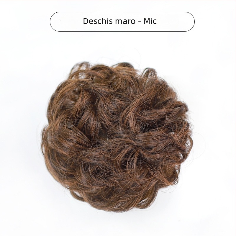 Perucă naturală scurtă cu bucle, fibre termorezistente, model bucle, breton drept sau înclinant, vopsirea nu este recomandată