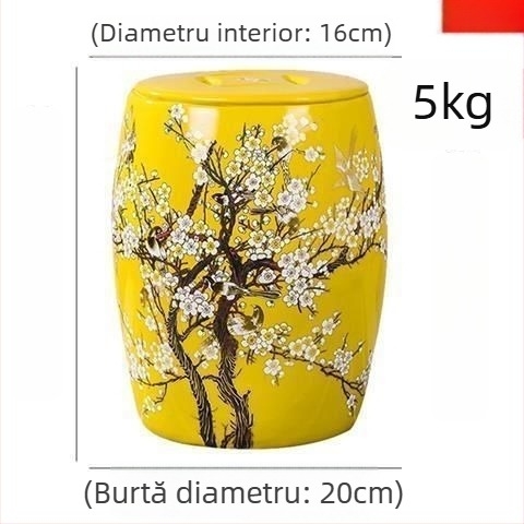 Recipient ceramic pentru depozitarea orezului cu capac, sigilat, capacitate 10–20 kg, rezistent la umezeală și insecte